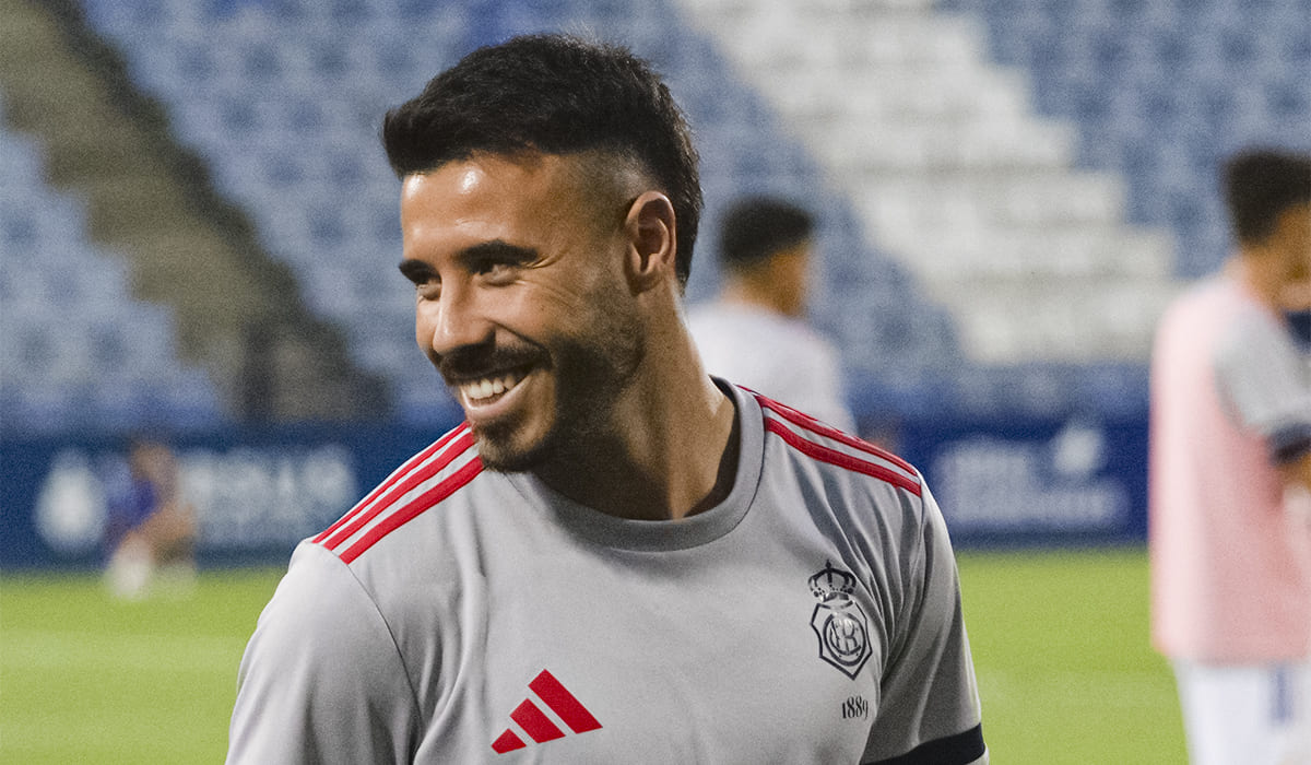 Viedma en un entrenamiento del Recre.